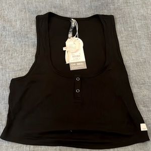 NWT Vuori Cove Crop Tank Top Black Sz. S